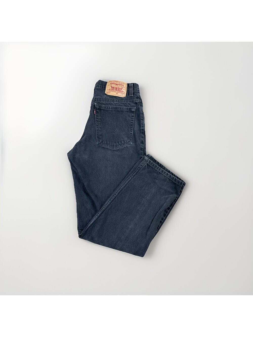 Vintage Levi’s 512 Jeans Women’s 11 Jr S Black Slim Straight 90s Denim 28x28 Fit